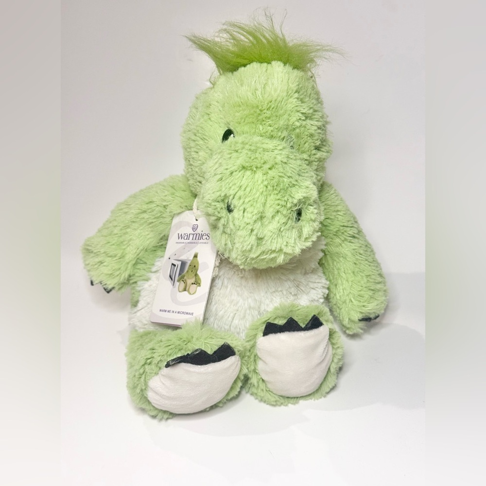 Warmies Green Dinosaur Microwavable Lavender Scented Weighted Soothing Plush NWT